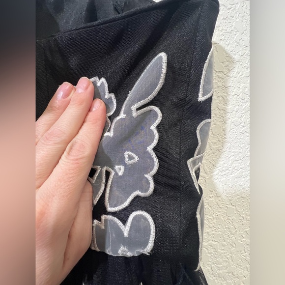 White House Black Market WHBM Strapless Black and Grey Floral Dress 12 - Picture 7 of 8